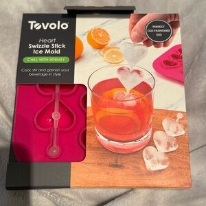 Tovolo Heart Swizzle Stick Ice Mold - Pink